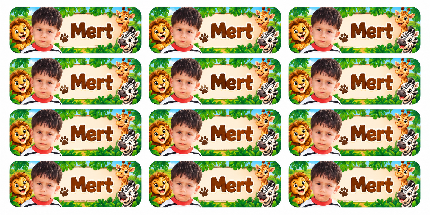 72 KİŞİYE ÖZEL OKUL ETİKETİ + DEFTER + STICKER